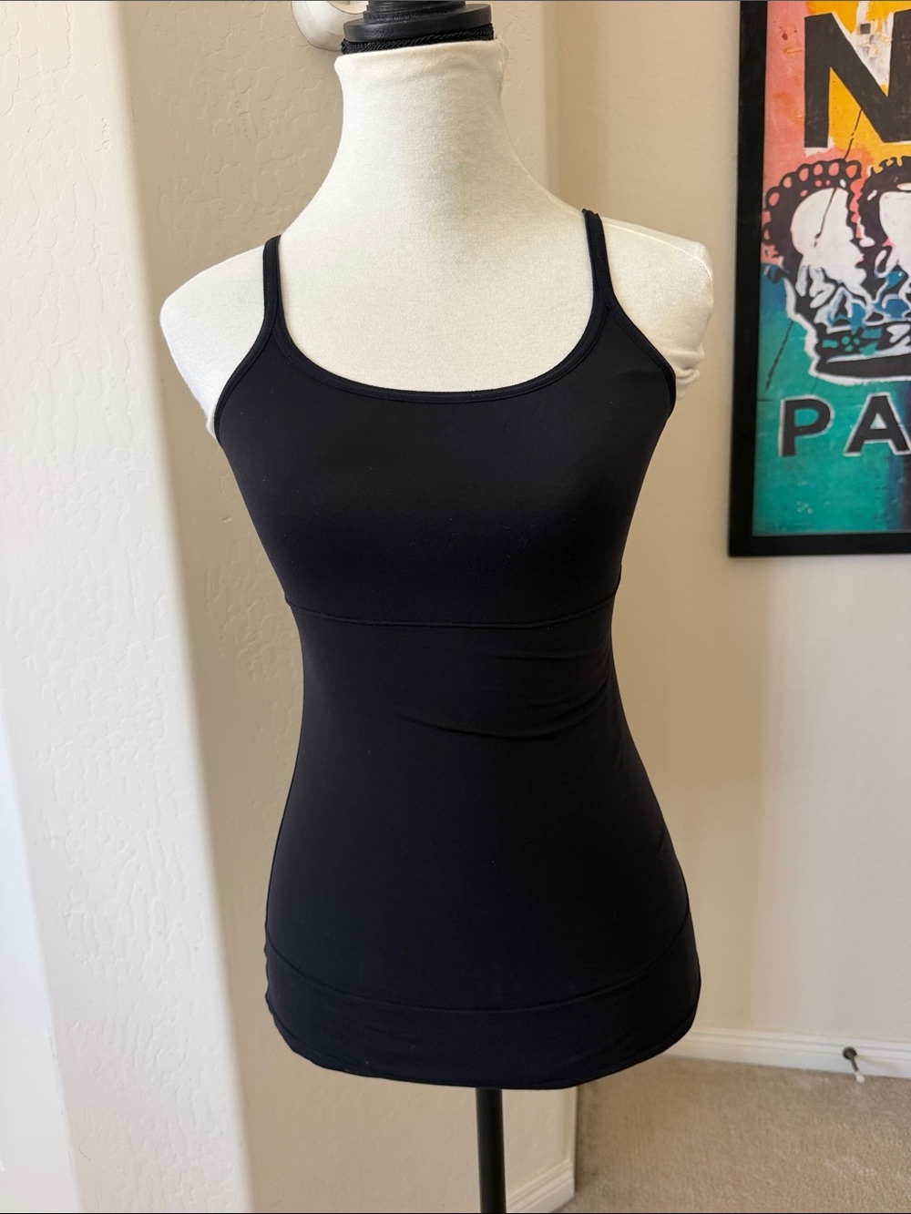 Flexees Black Shape Wear Adjustable Strap Tank Size Large